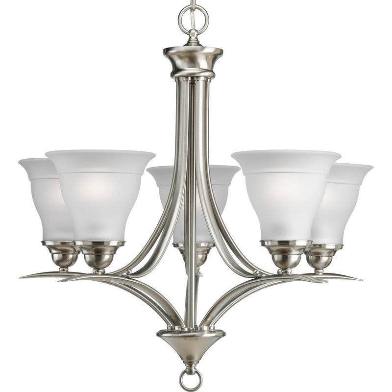 Progress P4328-09 Trinity Collection Five-Light Brushed Nickel Etched Glass Traditional Chandelier Light Main Image.jpg