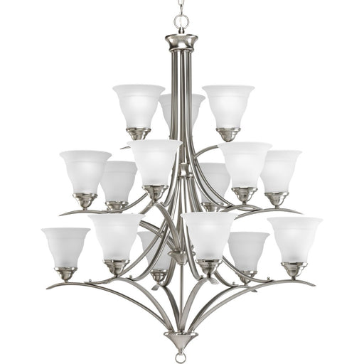 Progress P4365-09 Trinity Collection Fifteen-Light Brushed Nickel Etched Glass Traditional Chandelier Light Main Image.jpg