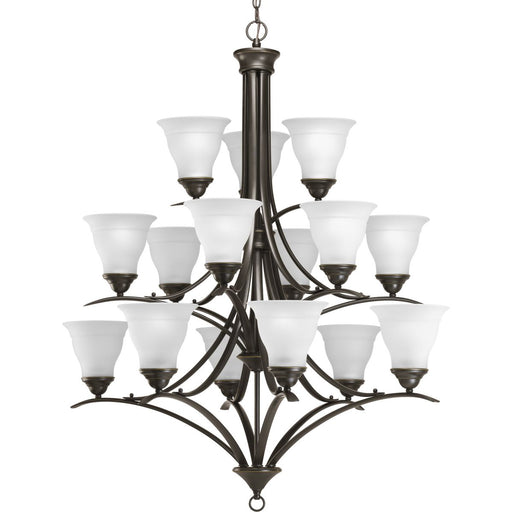 Progress P4365-20 Trinity Collection Fifteen-Light Antique Bronze Etched Glass Traditional Chandelier Light Main Image.jpg