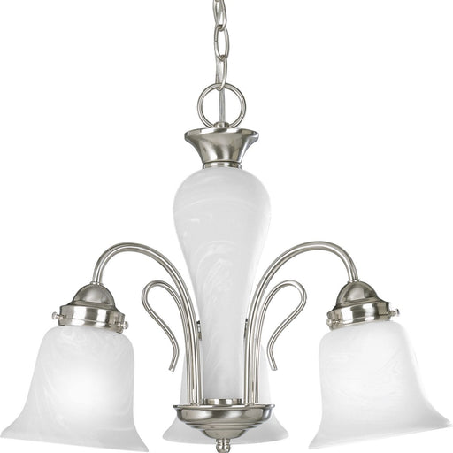 Progress P4390-09 Bedford Collection Three-Light Brushed Nickel Etched Alabaster Glass Traditional Chandelier Light Main Image.jpg