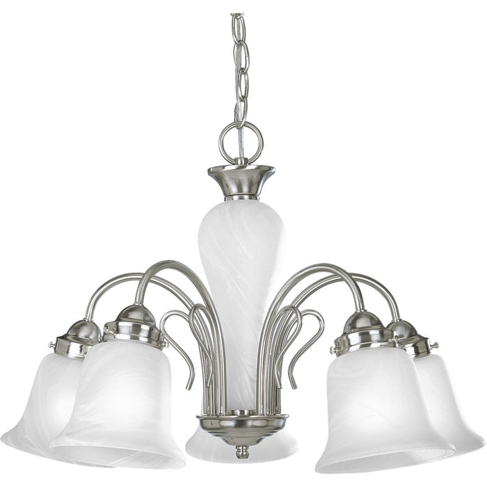 Progress P4391-09 Bedford Collection Five-Light Brushed Nickel Etched Alabaster Glass Traditional Chandelier Light Main Image.jpg