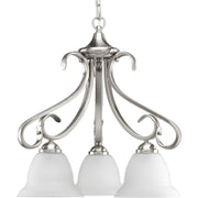 Progress P4405-09 Torino Collection Three-Light Brushed Nickel Etched Glass Transitional Chandelier Light Main Image.jpg