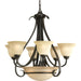 Progress P4417-77 Torino Collection Six-Light Forged Bronze Tea-Stained Glass Transitional Chandelier Light Main Image.jpg