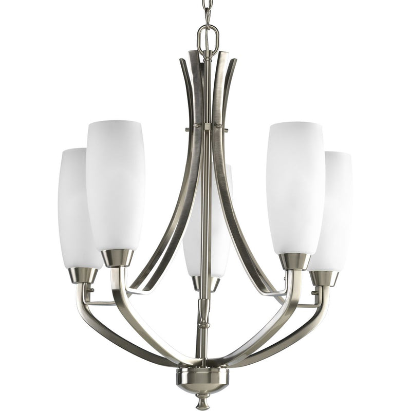 Progress P4436-09 Wisten Collection Five-Light Brushed Nickel Etched Glass Modern Chandelier Light Main Image.jpg