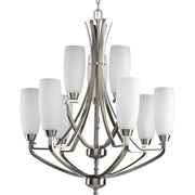 Progress P4439-09 Wisten Collection Nine-Light Brushed Nickel Etched Glass Modern Chandelier Light Main Image.jpg