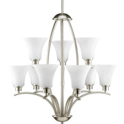 Progress P4492-09 Joy Collection Nine-Light Brushed Nickel Etched White Inside Glass Traditional Chandelier Light Main Image.jpg