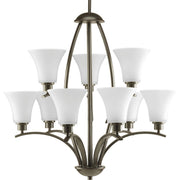 Progress P4492-20W Joy Collection Nine-Light Antique Bronze Etched White Glass Traditional Chandelier Light Main Image.jpg