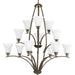 Progress P4497-20W Joy Collection Twelve-Light Antique Bronze Etched White Glass Traditional Chandelier Light Main Image.jpg