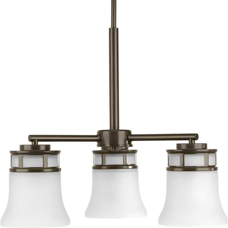 Progress P4612-20 Cascadia Collection Three-Light Antique Bronze Etched Glass Coastal Chandelier Light Main Image.jpg