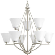 Progress P4625-09 Bravo Collection Nine-Light Brushed Nickel Etched Glass Modern Chandelier Light Main Image.jpg