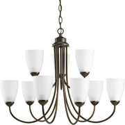 Progress P4627-20 Gather Collection Nine-Light Antique Bronze Etched Glass Traditional Chandelier Light Main Image.jpg