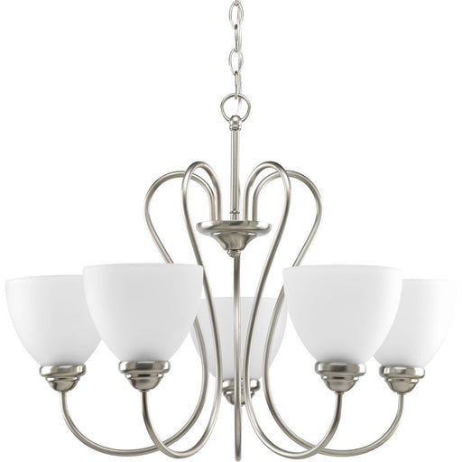 Progress P4666-09 Heart Collection Five-Light Brushed Nickel Etched Glass Farmhouse Chandelier Light Main Image.jpg