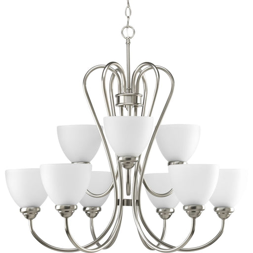 Progress P4668-09 Heart Collection Nine-Light Brushed Nickel Etched Glass Farmhouse Chandelier Light Main Image.jpg