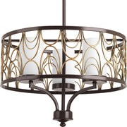 Progress P4699-20 Cirrine Collection Three-Light Antique Bronze Etched White Glass Global Chandelier Light Main Image.jpg