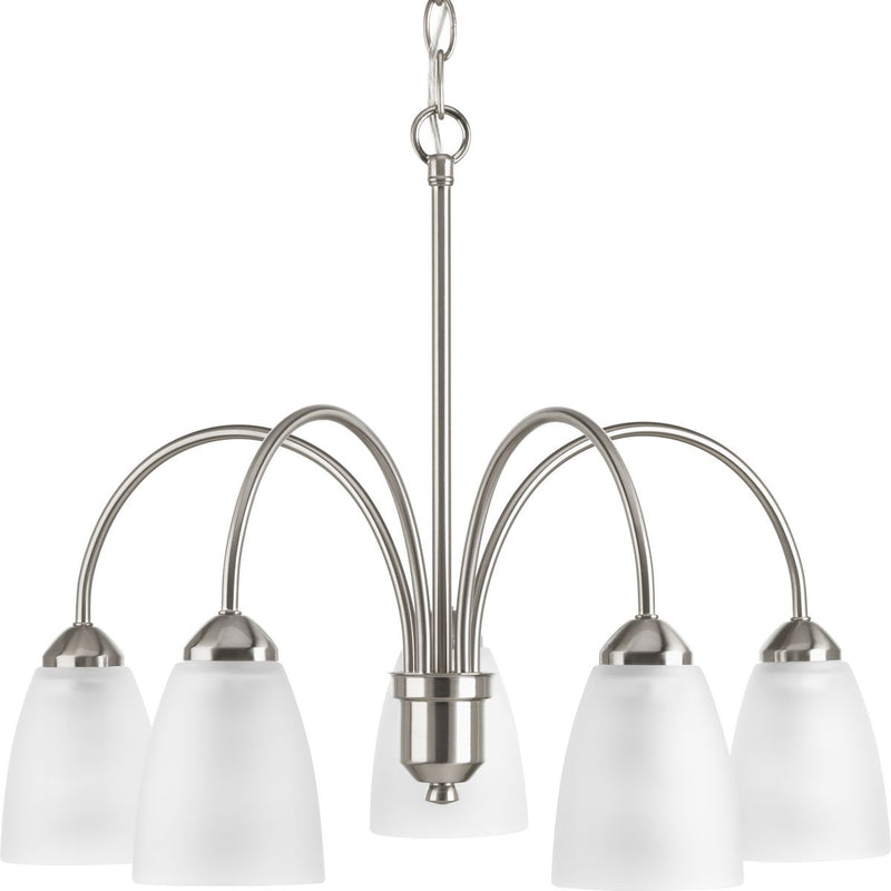 Progress P4735-09 Gather Collection Five-Light Brushed Nickel Etched Glass Traditional Chandelier Light Main Image.jpg