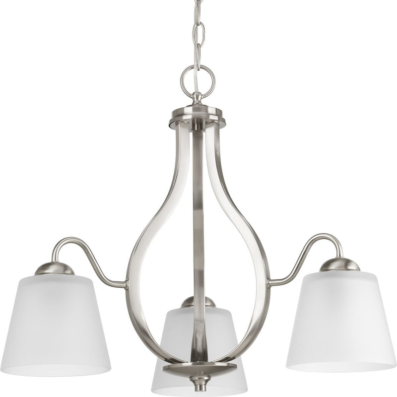 Progress P4745-09 Arden Collection Three-Light Brushed Nickel Etched Glass Farmhouse Chandelier Light Main Image.jpg