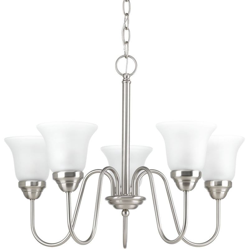 Progress P4757-09 Classic Collection Five-Light Brushed Nickel Etched Glass Traditional Chandelier Light Main Image.jpg