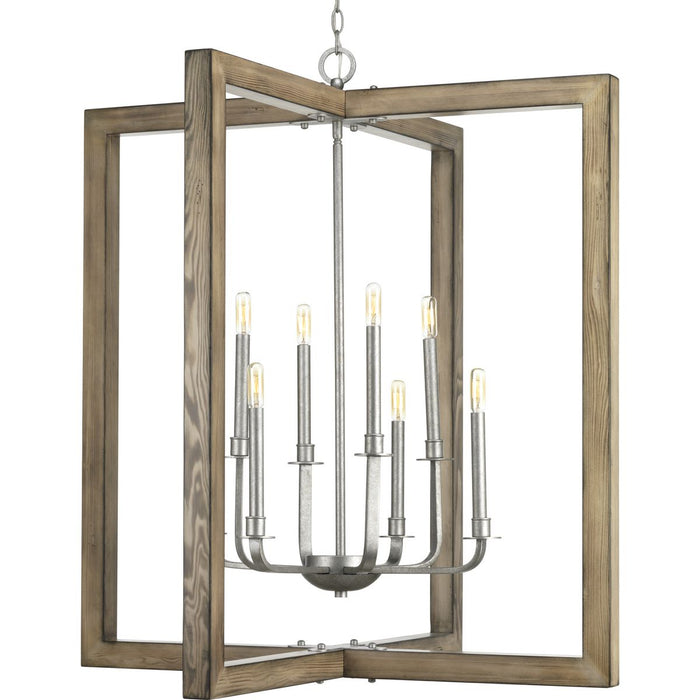 Progress P4763-141 Turnbury Collection Eight-Light Galvanized Finish Coastal Chandelier Light Main Image.jpg