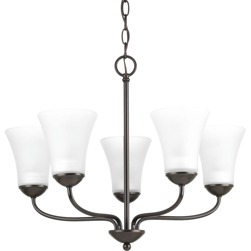 Progress P4770-20 Classic Collection Five-Light Antique Bronze Etched Glass Traditional Chandelier Light Main Image.jpg