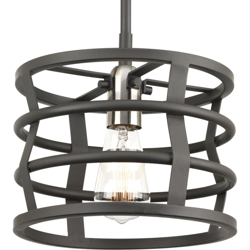 Progress P500010-143 Remix Collection One-Light Graphite Global Pendant Light Main Image.jpg