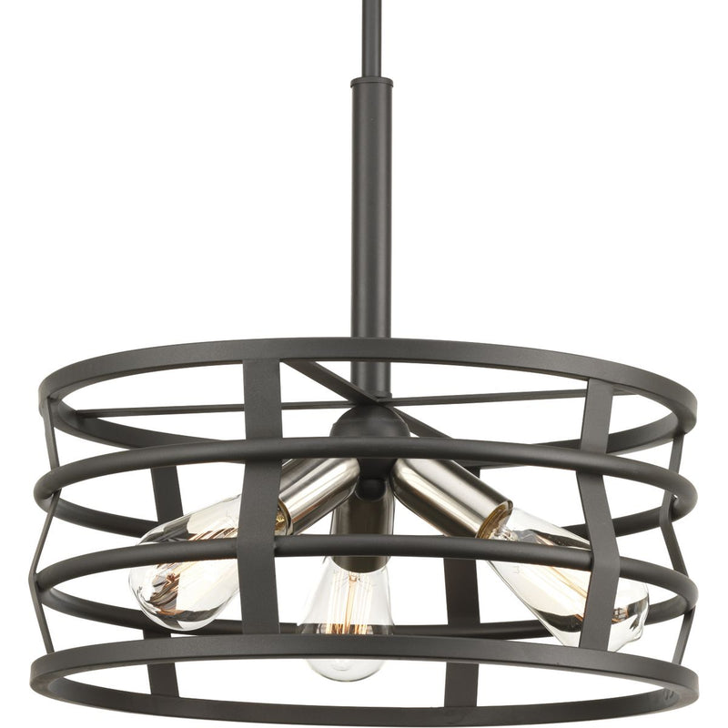 Progress P500011-143 Remix Collection Three-Light Graphite Global Pendant Light Main Image.jpg
