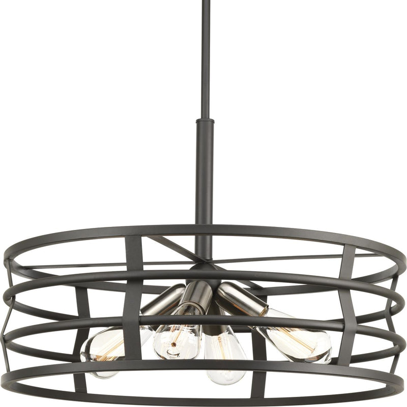 Progress P500012-143 Remix Collection Four-Light Graphite Global Pendant Light Main Image.jpg