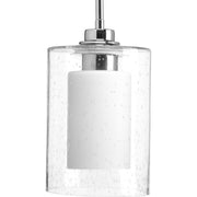 Progress P500018-015 Double Glass One-Light Polished Chrome Etched White Inside/Seeded Glass Outside Glass Farmhouse Pendant Light Main Image.jpg