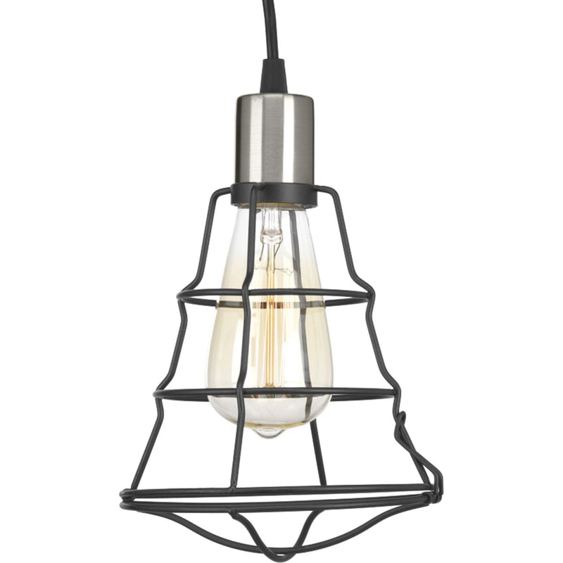 Progress P500021-143 Gauge Collection One-Light Graphite Farmhouse Pendant Light Main Image.jpg