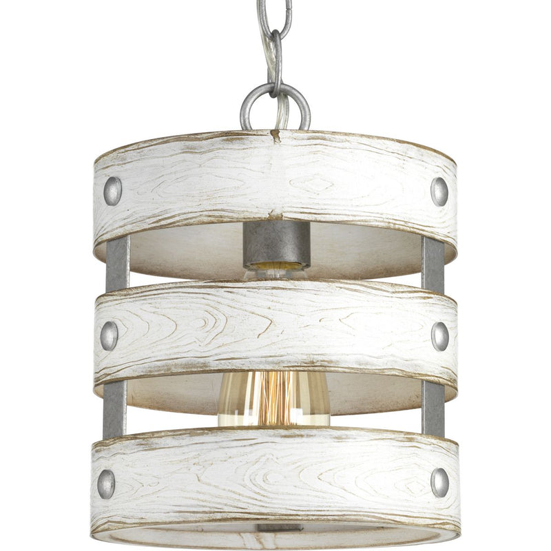 Progress P500022-141 Gulliver Collection One-Light Galvanized Finish Coastal Pendant Light Main Image.jpg