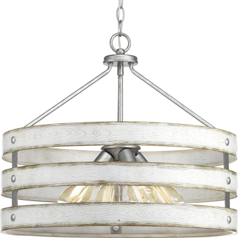 Progress P500023-141 Gulliver Collection Four-Light Galvanized Finish Coastal Pendant Light Main Image.jpg