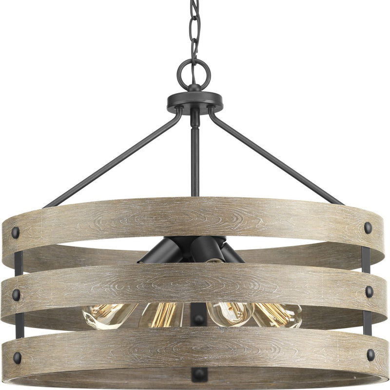 Progress P500023-143 Gulliver Collection Four-Light Graphite Coastal Pendant Light Main Image.jpg