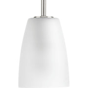 Progress P500029-009 Leap Collection One-Light Brushed Nickel Etched Glass Modern Pendant Light Main Image.jpg