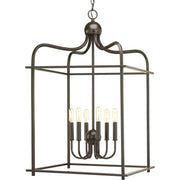 Progress P500037-020 Assembly Hall Collection Six-Light Antique Bronze Coastal Pendant Light Main Image.jpg