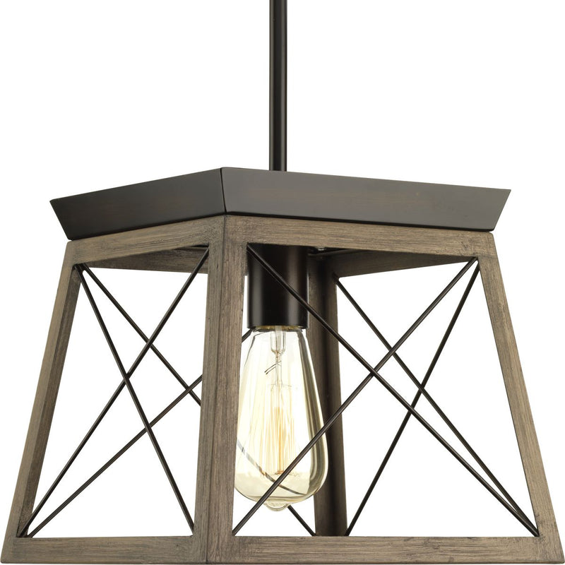Progress P500041-020 Briarwood Collection One-Light Antique Bronze Coastal Mini-Pendant Light Main Image.jpg