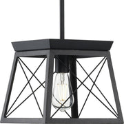 Progress P500041-031 Briarwood Collection One-Light Textured and Cerused Black Farmhouse Style Hanging Mini-Pendant Light Main Image.jpg