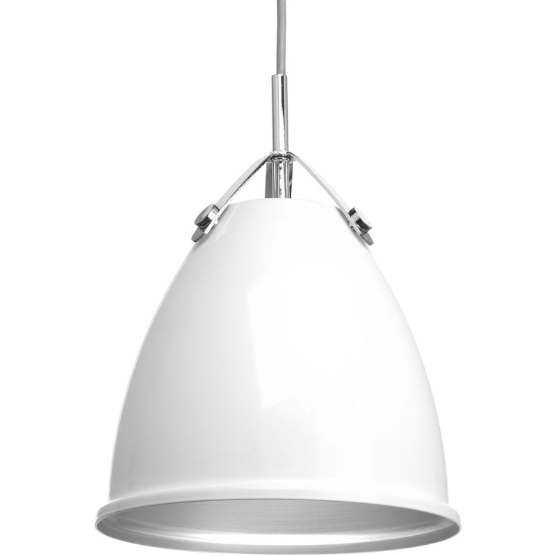 Progress P500051-030 Tre Collection One-Light White White Metal Shade Coastal Pendant Light Main Image.jpg