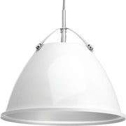 Progress P500052-030 Tre Collection One-Light White White Metal Shade Coastal Pendant Light Main Image.jpg
