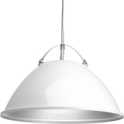 Progress P500053-030 Tre Collection One-Light White White Metal Shade Coastal Pendant Light Main Image.jpg