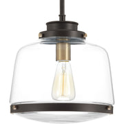 Progress P500061-020 Judson Collection One-Light Antique Bronze Clear Glass Farmhouse Pendant Light Main Image.jpg