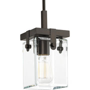 Progress P500073-020 Glayse Collection One-Light Antique Bronze Clear Glass Luxe Pendant Light Main Image.jpg