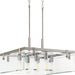 Progress P500074-009 Glayse Collection Five-Light Brushed Nickel Clear Glass Luxe Pendant Light Main Image.jpg