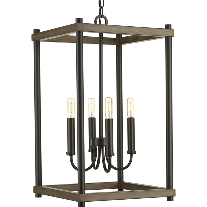 Progress P500088-020 Fontayne Collection Four-Light Antique Bronze Farmhouse Pendant Light Main Image.jpg