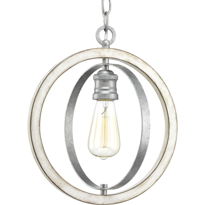 Progress P500092-141 Conestee Collection One-Light Galvanized Finish Farmhouse Pendant Light Main Image.jpg