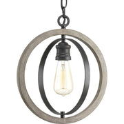 Progress P500092-143 Conestee Collection One-Light Graphite Farmhouse Pendant Light Main Image.jpg