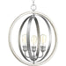 Progress P500093-141 Conestee Collection Three-Light Galvanized Finish Farmhouse Pendant Light Main Image.jpg