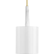 Progress P500107-078 Palacio Collection One-Light Vintage Gold White Silk Shade Luxe Pendant Light Main Image.jpg