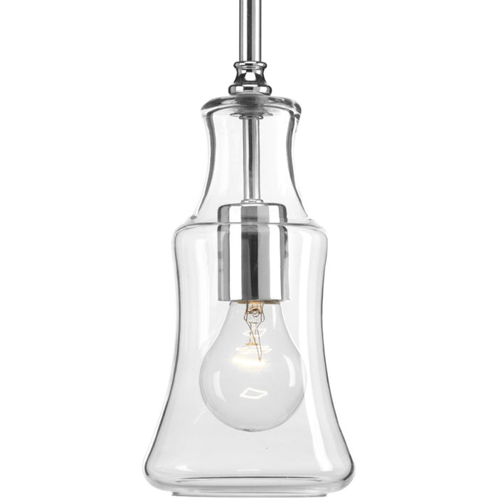 Progress P500113-015 Litchfield Collection One-Light Polished Chrome Clear Glass Coastal Pendant Light Main Image.jpg