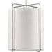 Progress P500139-009 Kempsey Collection Three-Light Brushed Nickel Summer Linen Shade Farmhouse Pendant Light Main Image.jpg