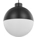 Progress P500148-031-30 Globe LED Collection One-Light Matte Black Opal Glass Mid-Century Modern Pendant Light Main Image.jpg