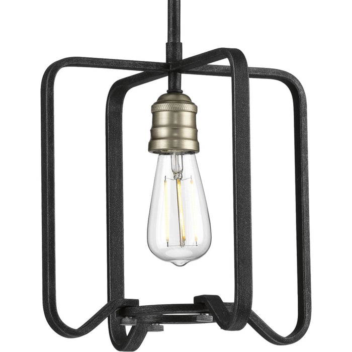 Progress P500155-071 Foster Collection One-Light Gilded Iron Farmhouse Mini-Pendant Light Main Image.jpg